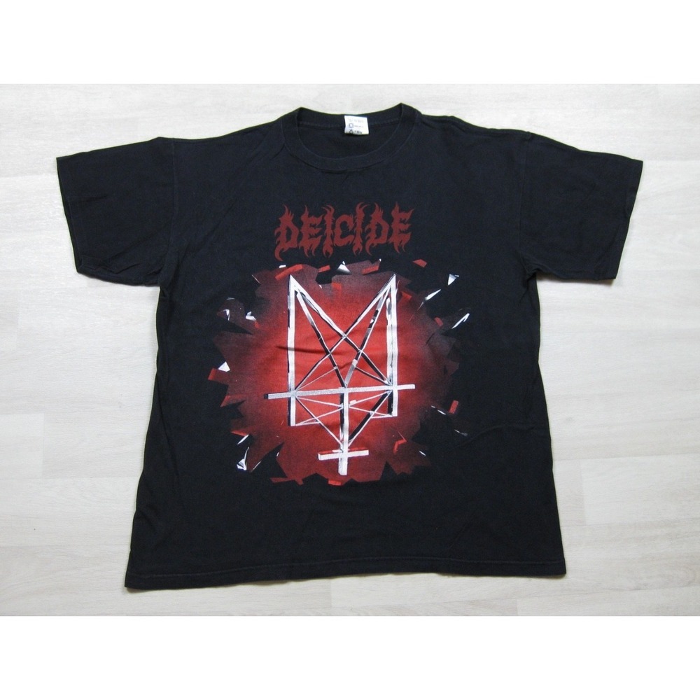 Vintage 90s Deicide T-Shirt (XL) End Of God Death Metal Blue Grape‎ Double Sided